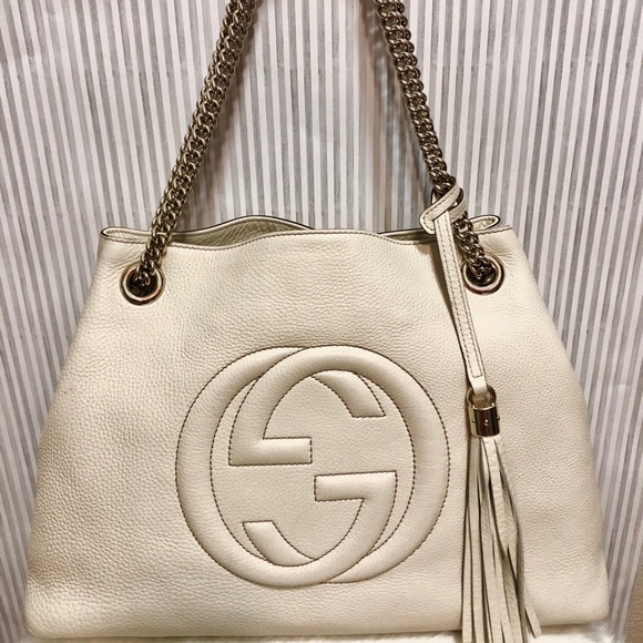 Gucci Off-White Soho Leather Bag - Picture 1 of 9